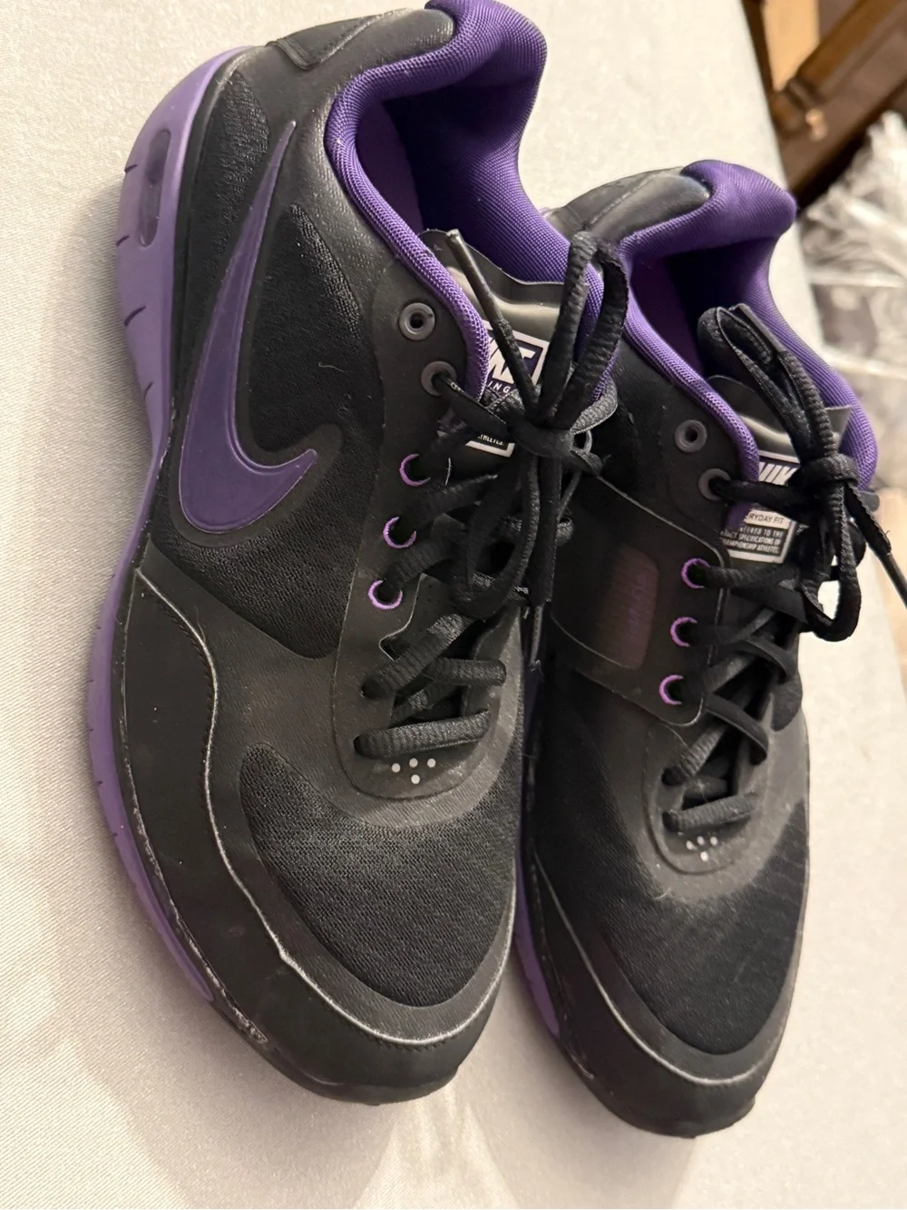 Nike Women's Black and Purple Running Sneakers - Picture 2 of 5